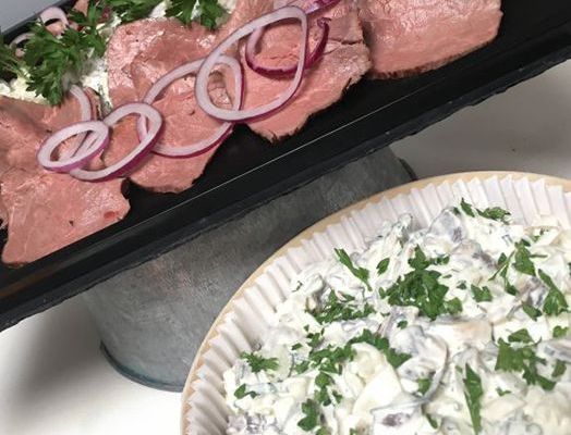 Tranchettes de rôti boeuf  crémeux de champignons aux fines herbes (au plateau)